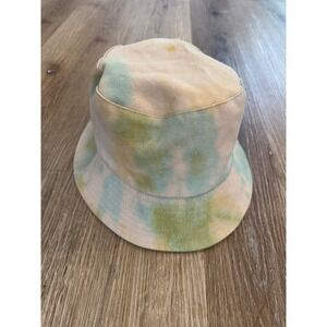 Free People Bucket Hat Womens OS Multi Color Tie Dye Cotton Canvas Sun Hat Boho